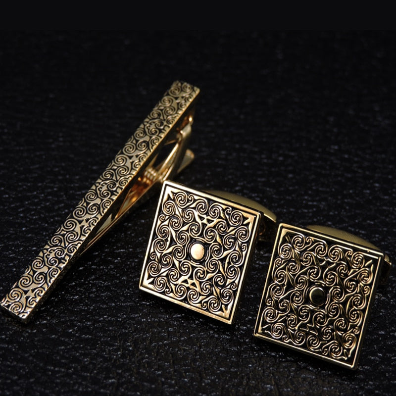 Necktie tie clips & cufflinks Set